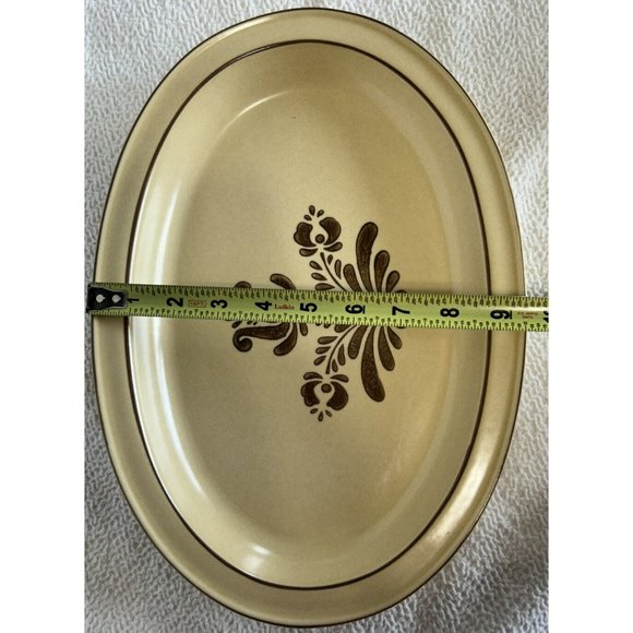 Pflatzgraff Village Tan/brown Serving Platter 13  5/8”x 9  1/2” Vintage 1977 USA - Picture 7 of 12